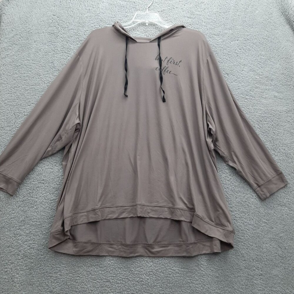 AnyBody Womens Size 5X  2 piece lounge wear Mocha But First Coffee Cozy Stretch